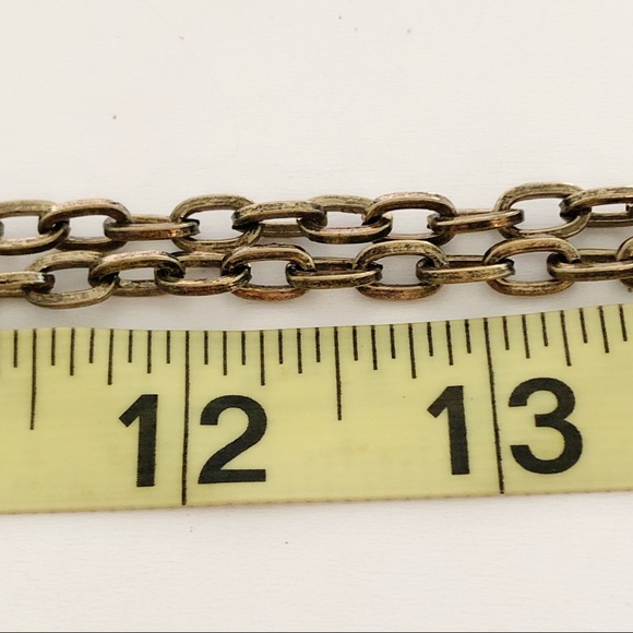 NWOT MARLYN SCHIFF Boho Tiny Chain Link Long Necklace with Black Leather Tassel - Picture 13 of 16